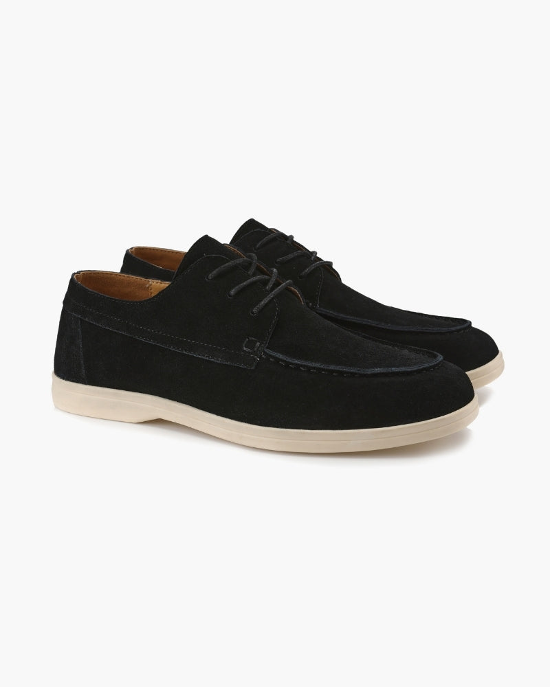 Men’s Suede Lace-Up Derby Shoes – Casual Dress Shoes with Soft Suede Leather