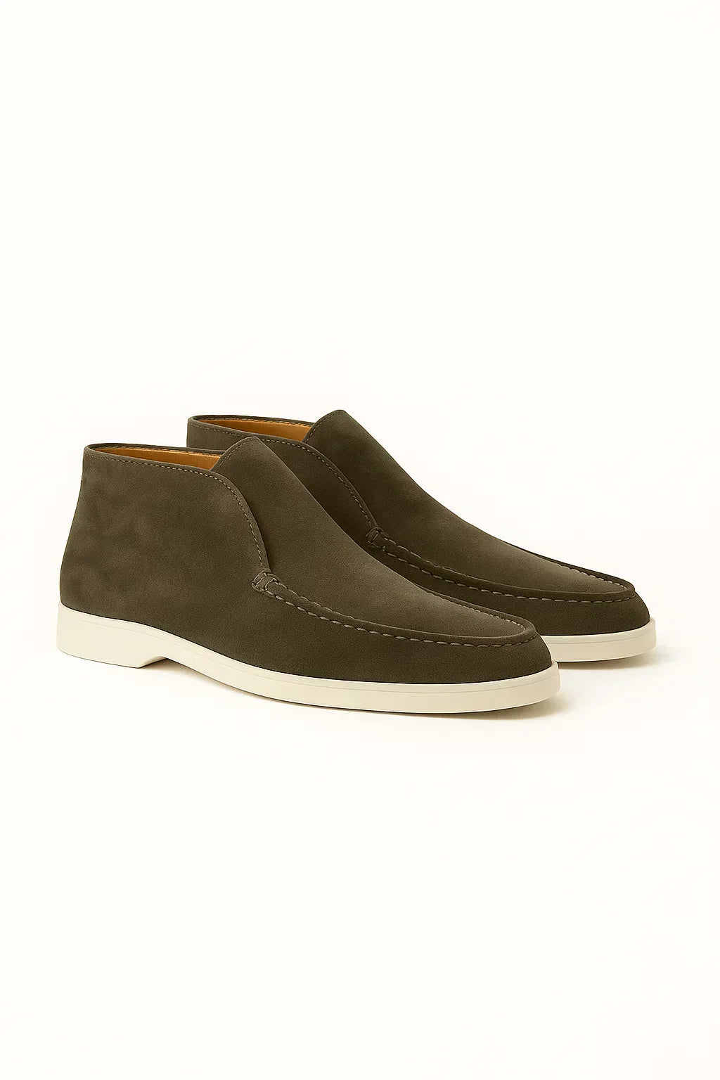 Men’s Suede Ankle Loafers – Soft Leather-Lined Chukka Moccasins for Smart Casual Wear